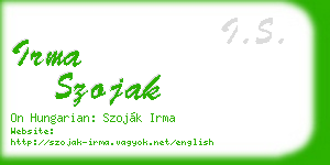 irma szojak business card